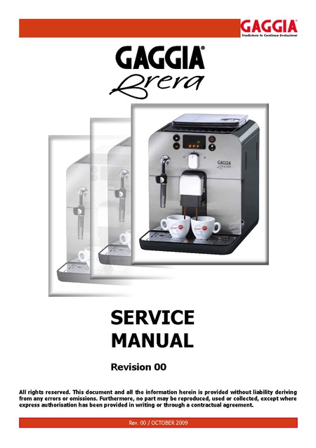 Gaggia Brera/diagrams and manuals - Whole Latte Love Support Library