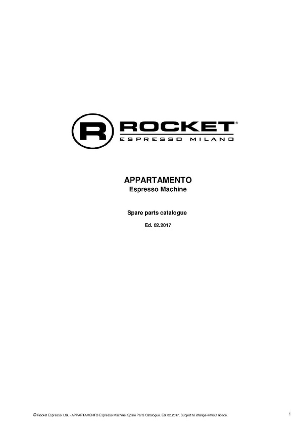 Rocket Espresso Appartamento/diagrams and manuals Whole Latte Love