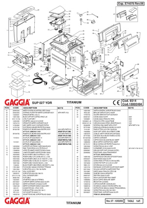 Oriëntatiepunt Bowling Crack pot Gaggia Titanium/diagrams and manuals - Whole Latte Love Support Library