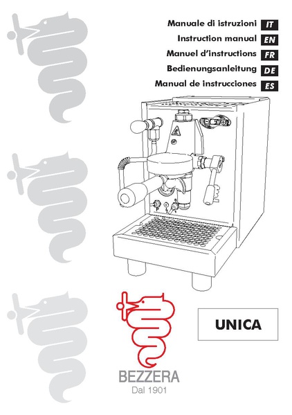 File:Bezzera Unica User Manual.pdf - Whole Latte Love Support Library